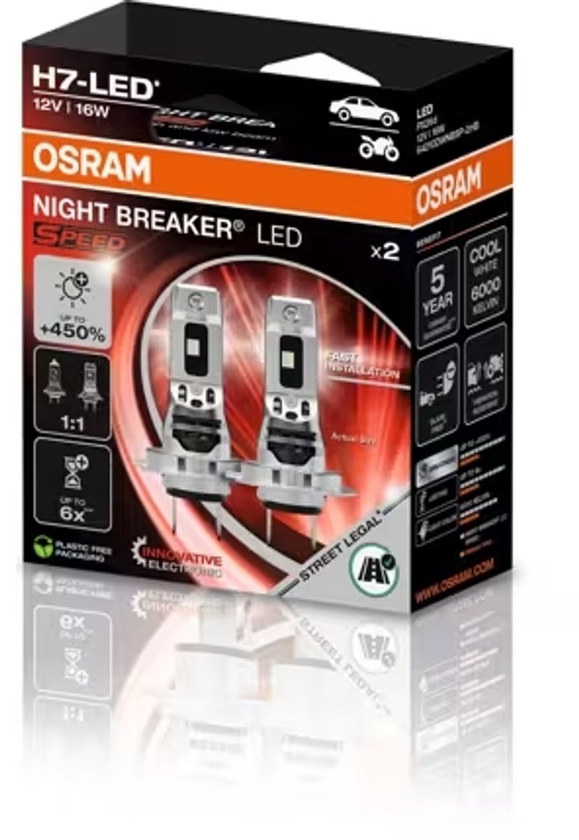 Osram Night Breaker Speed LED H7 64210DWNBSP-2HB set-450% ! – foto 3