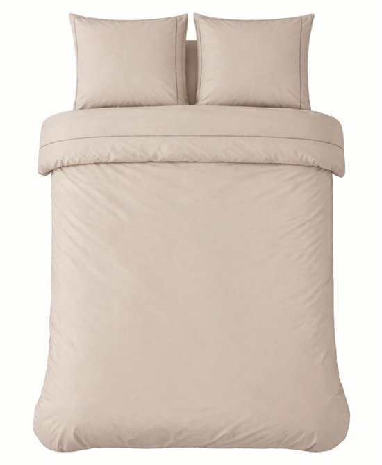 Papillon Deluxe + - Monte Carlo Sable - Housse de couette - Lits jumeaux - 240x220 / 260 cm + 2 Taies d'oreiller 60 x 70 cm - Katoen percale égyptien