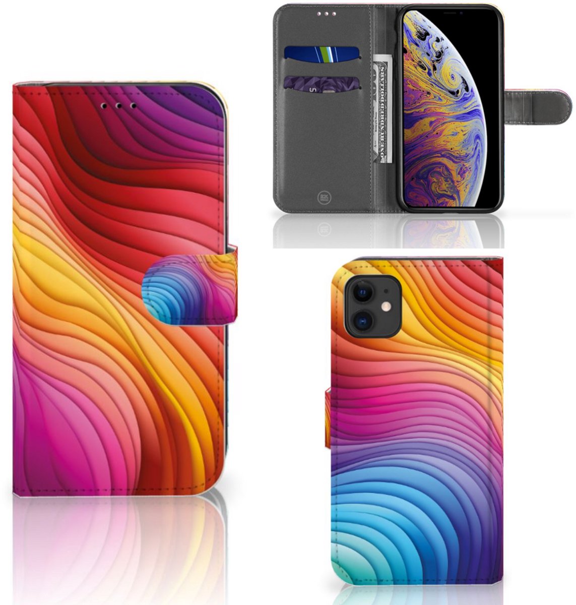 Book Case voor Apple iPhone 11 Regenboog