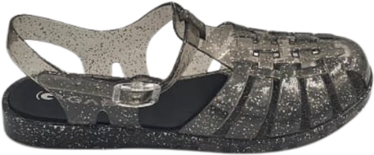 Berussa-Gabi Sandalet- Dames-Trendy Jelly Sandalen voor Dames - Comfortabele Waterschoenen - Gevlochten Design - Gemaakt in Turkije -Glinsterend Zwart- --36-40