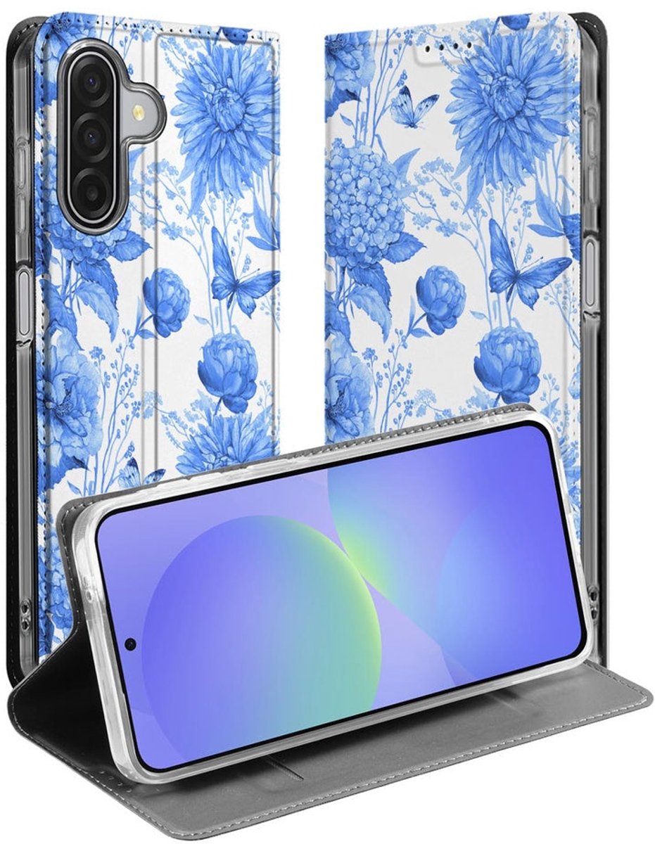 Flowers Blue Telefoonhoesje met pashouder Samsung Galaxy A17