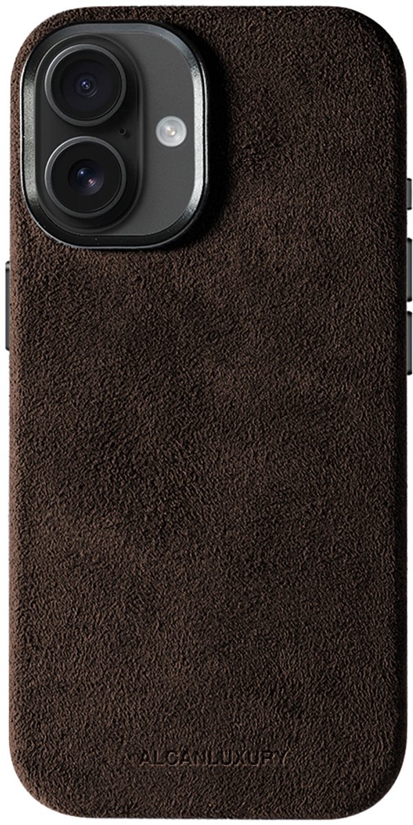 Alcanluxury Alcantara telefoonhoesje geschikt voor Apple iPhone 17 - Chocolate Brown