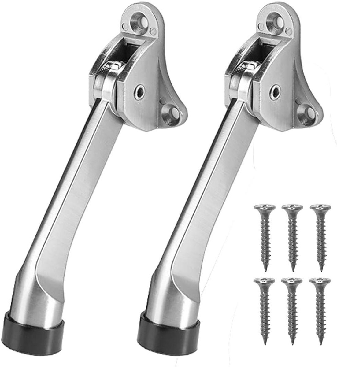 Deurstoppers - Verstelbare Metalen Deurstopper - Kickdown-Deurstop - 13 cm - Binnen Buiten Balkondeuren