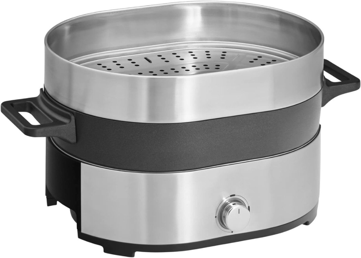 Aurixi® Stoomkoker - Stoomkokers - Stoompan - Zilver - 28cm x 46cm x 26cm