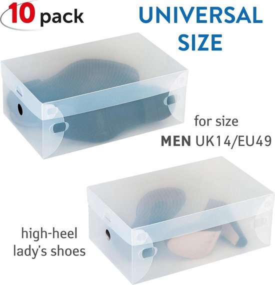 Transparante Schoenen Dozen - Schoenen Opberbox Met Deksel - Opvouwbare Shoe Organizer Opbergdoos Opberger Opbergsysteem - Schoenendoos Set Van 10 Stuks