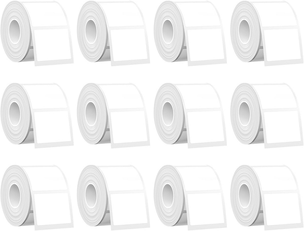 Zelfklevende Thermische Etiketten Wit - 40x30mm - 12 Rollen (2500 Labels Totaal)