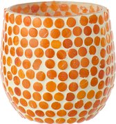 J-Line kaarshouder Mozaïek - glas - oranje - medium