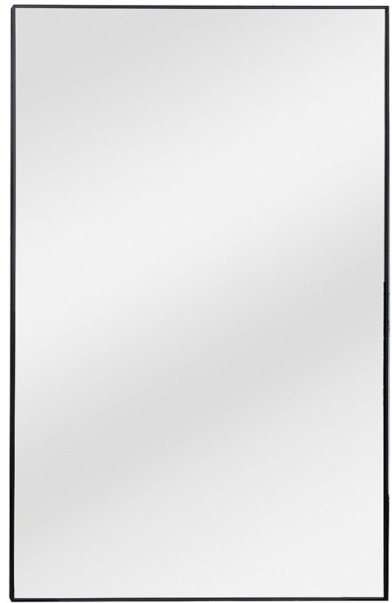 Vente-unique Grote rechthoekige spiegel in aluminium H 190 x B 120 cm - Zwart - MYRA