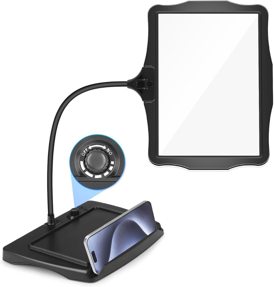 NBAP® Vergrootglas met Verlichting - Vergrootglas op Standaard - Loep - Vergrootspiegel voor Volwassenen en Kinderen - Zwart