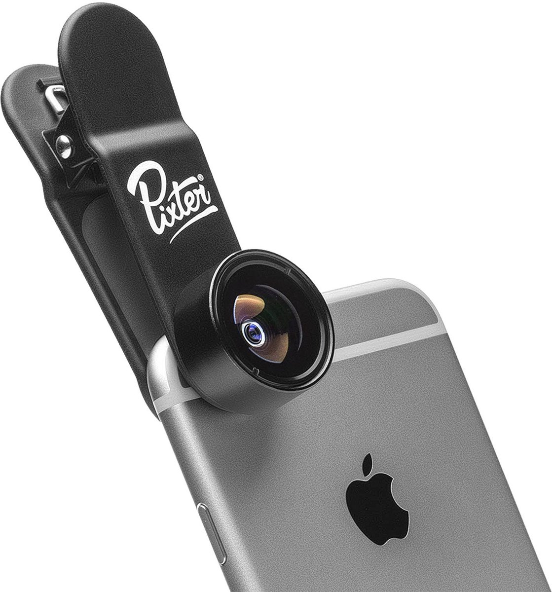 Pixter, Camera Lens Fisheye 180° klembevestiging, Zwart