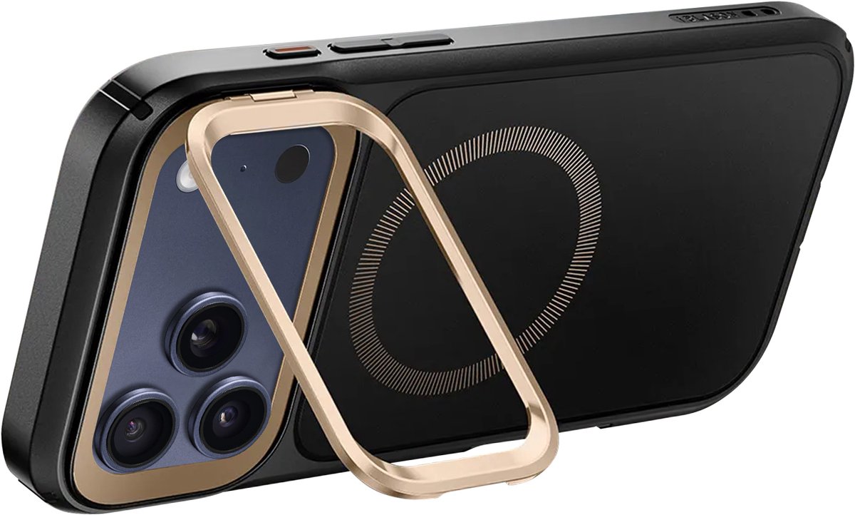 i-Blason, Volledige Hoes Geschikt voor Apple iPhone 17 Pro Max MagSafe Ares Flip Serie met Standaard, Goud