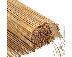 Rietmat 80x600 cm lange natuurlijke schutting, riet tuinscherm voor privacy en zonbescherming in tuin