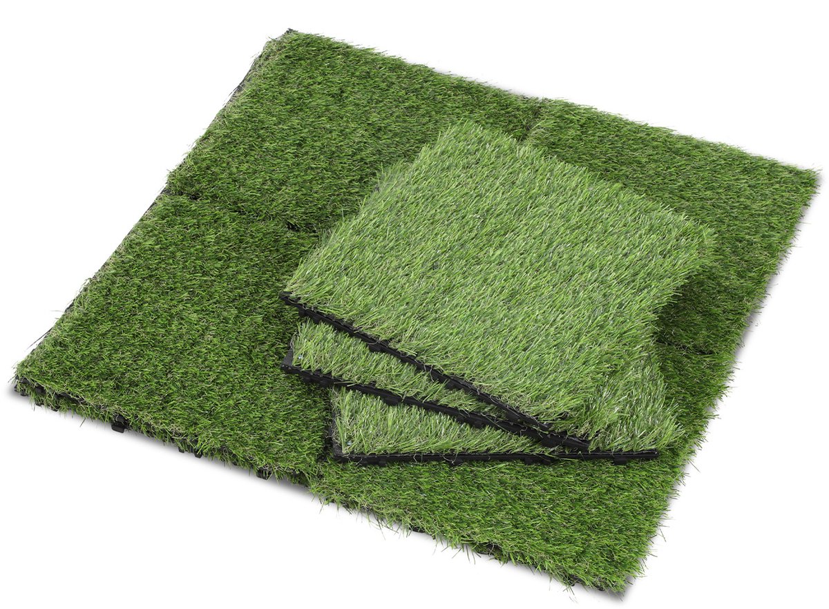 Kunstgrastegels 30x30 cm Kliksysteem 33 Stuks 3m² - Duurzame Terrastegels met Drainage