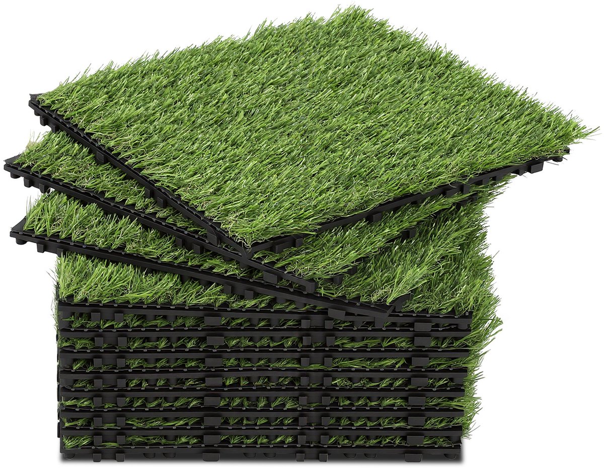 Kunstgrastegels 30x30 cm Kliksysteem 55 Stuks 5m² - Duurzame Terrastegels met Drainage