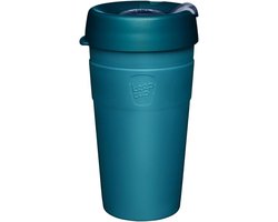 KeepCup Thermal - Vacuum Insulated Reusable Coffee Cup with Splash Proof Sipper Lid - 16oz/455ml - Lagoon