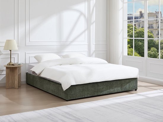 Vente-unique Boxspring met opbergruimte 140 x 190 cm in gestructureerde ...