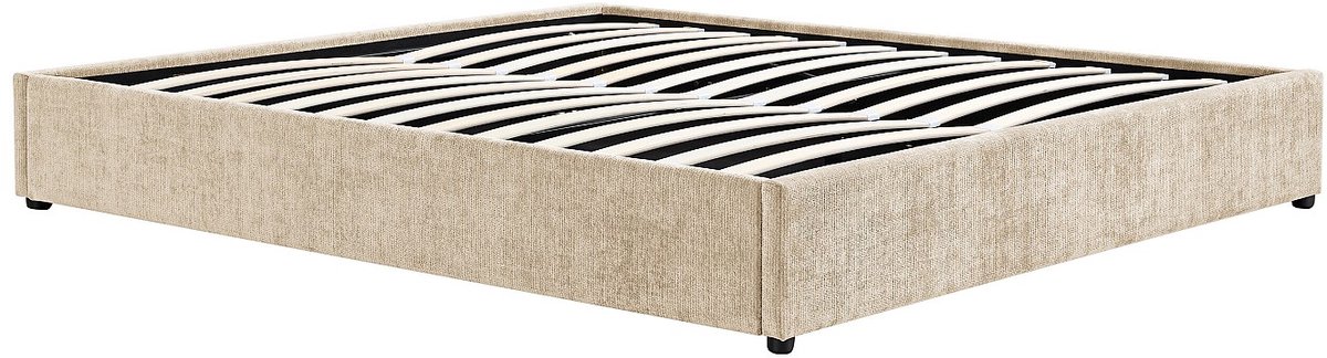 Vente-unique Boxspring met opbergruimte 140 x 190 cm in geweven stof - Beige - FIRMEO van YSMÉE