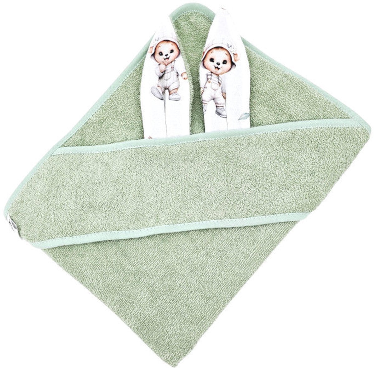 Cotton bathrobe Gardener Bear/Mint