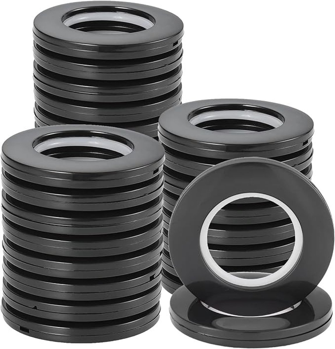 Stunq® 32 stuks gordijnringen - Geluiddempende kunststof ophangringen 40mm voor gordijnstangen