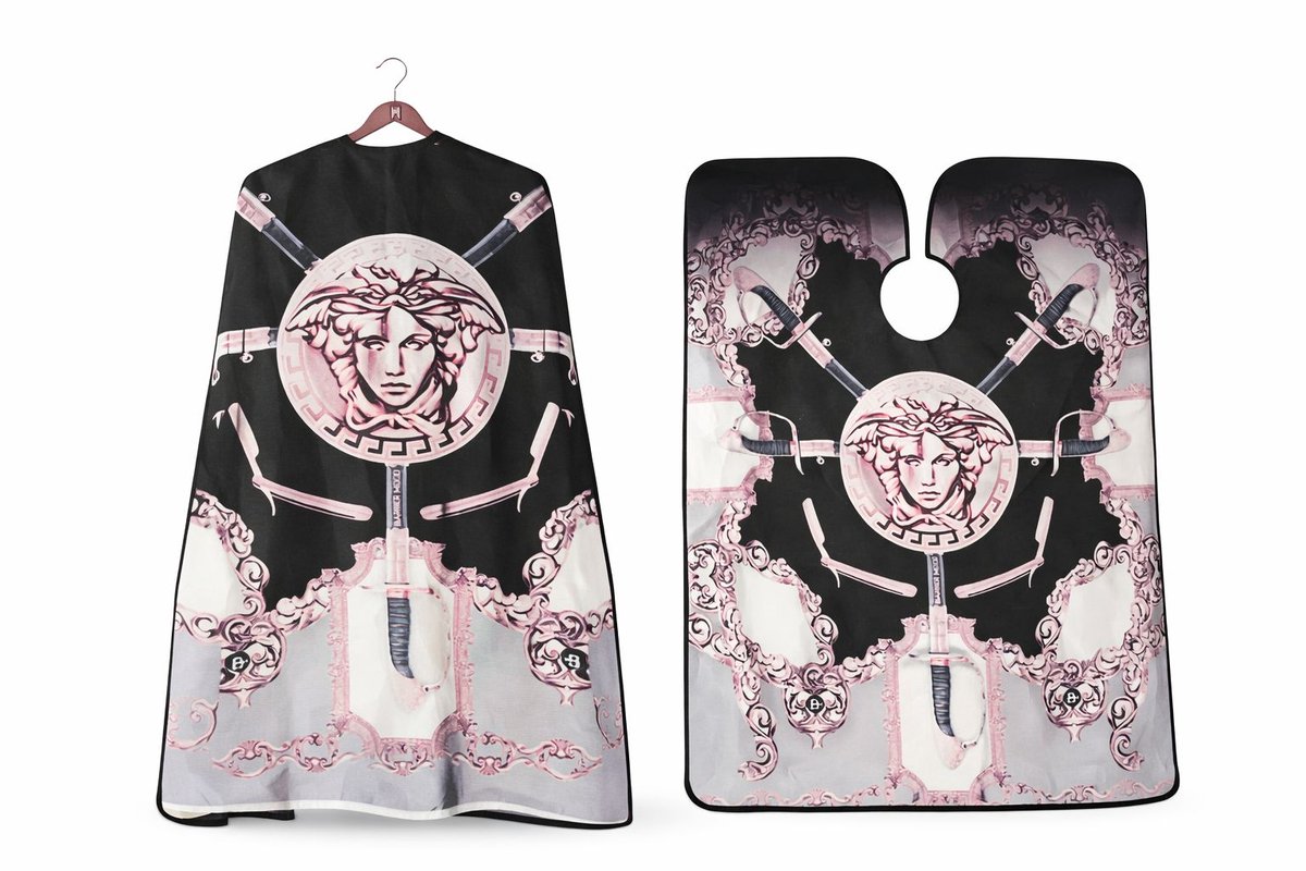 Larafix Kapmantel Versace Swords Cape - Kappersschort - Barbercape - Kappersmantel 160x140