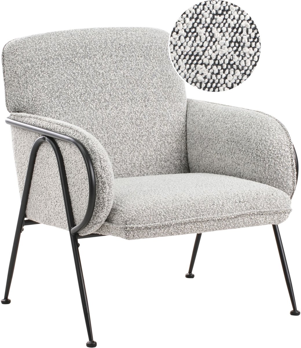 TRYSNES - Fauteuil - Zwart/Wit - Polyester