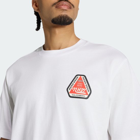 Adidas Performance Audi Revolut F1 Team Nico Hulkenberg Graphic T-Shirt - Heren - Wit van Merkloos — afbeelding 3