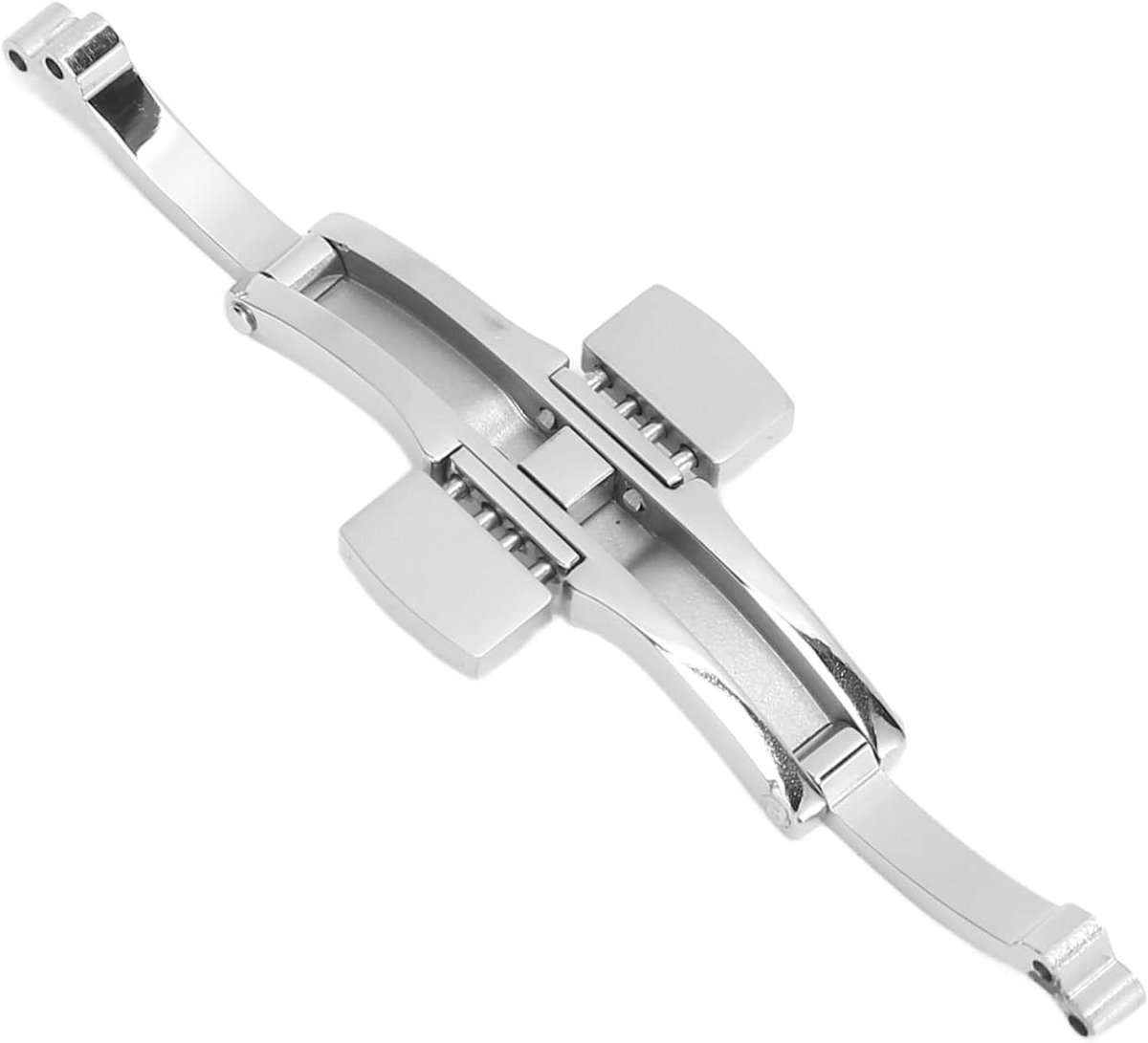 Allecto- Horlogesluiting Vervangende Kliksluiting - Roestvrij Staal - Horlogebanden - Eenvoudig Gebruik - Uniek Ontwerp - Corrosiebestendig - Geschikt voor Diverse Modellen - Zilverkleurig - 2,5-3 mm.