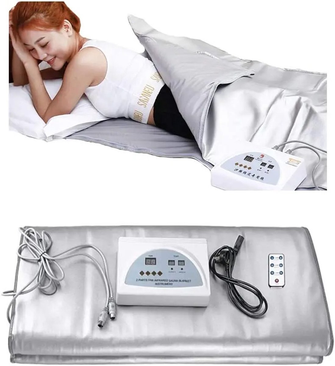 Novendo Goods – Professionele infrarood sauna deken voor gewichtsverlies - Detox, anti-aging en thuis spa therapie – 2-Zone FIR verwarming & waterdicht ontwerp