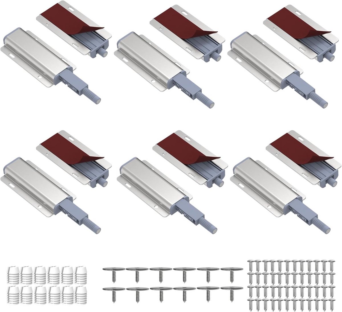 12x Magnetische Push-Pull Kastsloten - Keukenkastvergrendeling Zonder Handvat