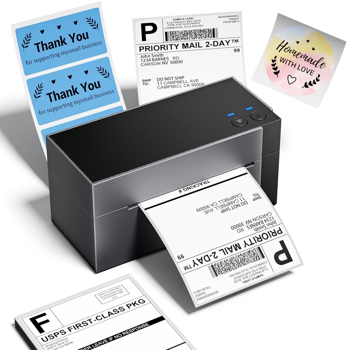 Phomemo PM-344-WF - WiFi Labelprinter - 300 DPI Thermische Printer - 4x6 Verzendetiketten - Voor E-commerce en Logistiek - Zwart/Blauw
