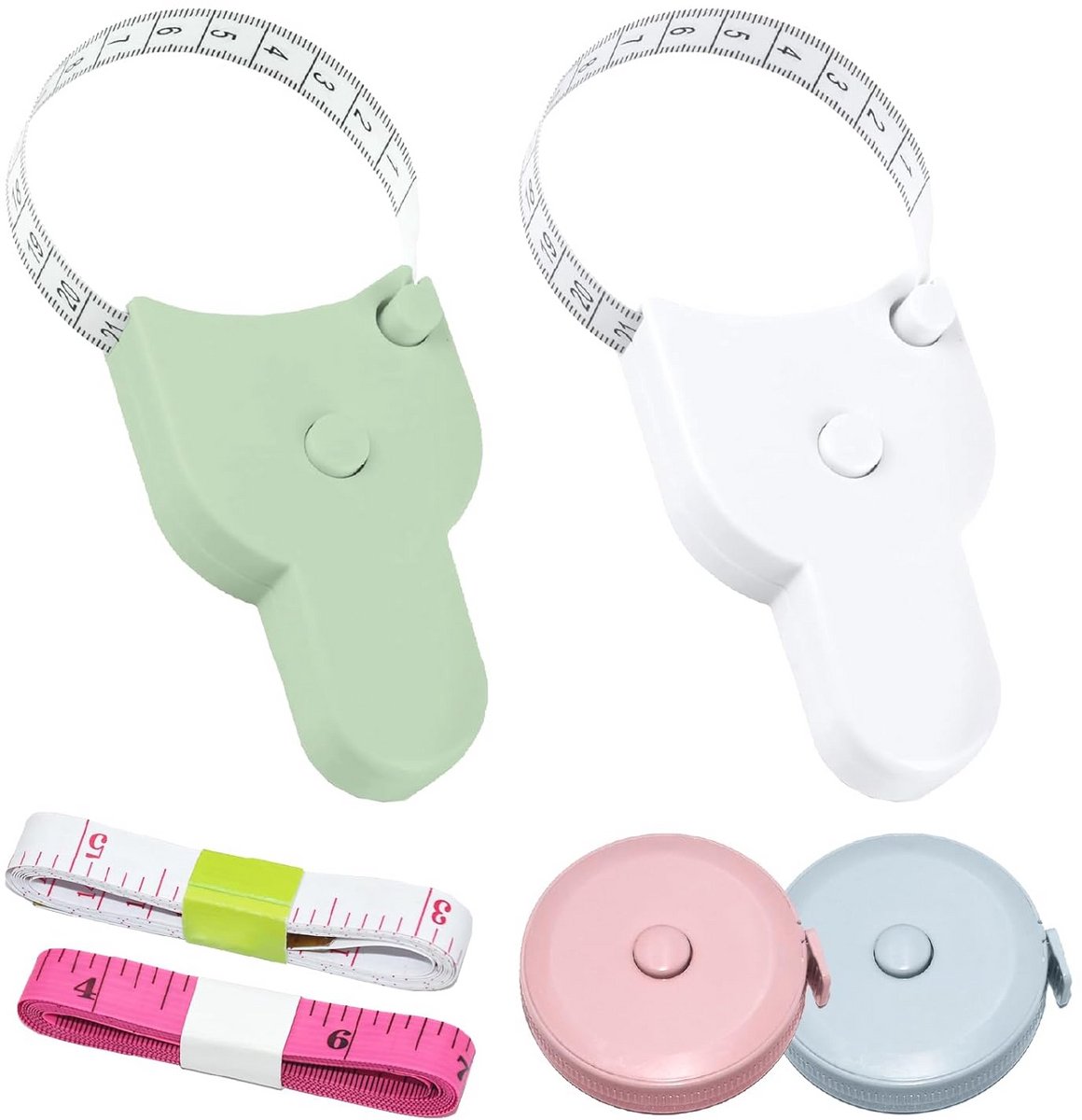 Zacht Meetlint Lichaam 6 Stuks - Intrekbaar 150 cm Meetlint voor Borst en Taille
