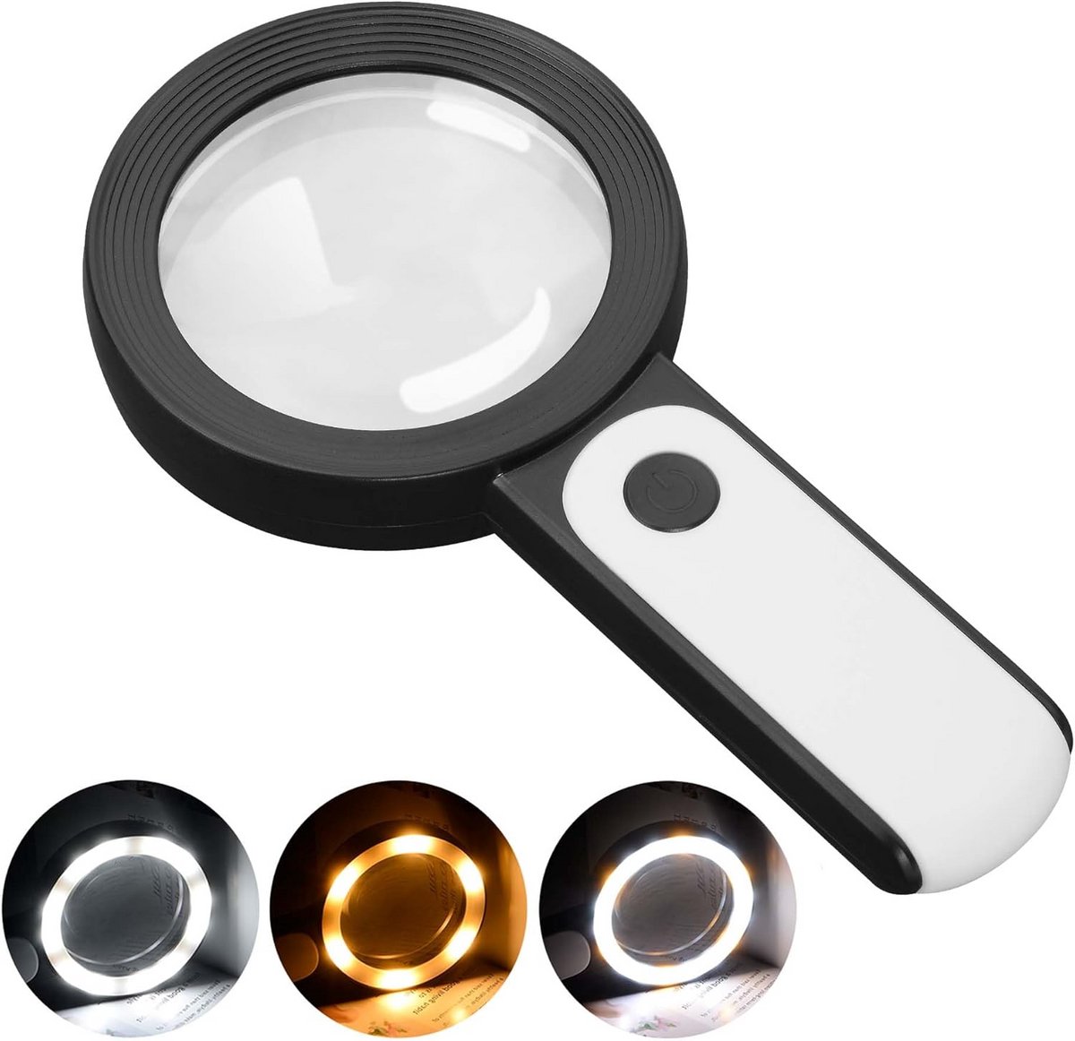 Vergrootglas met Licht, 30X Vergroting, 18 LED's met 3 Lichtmodi voor Senioren en Inspectie