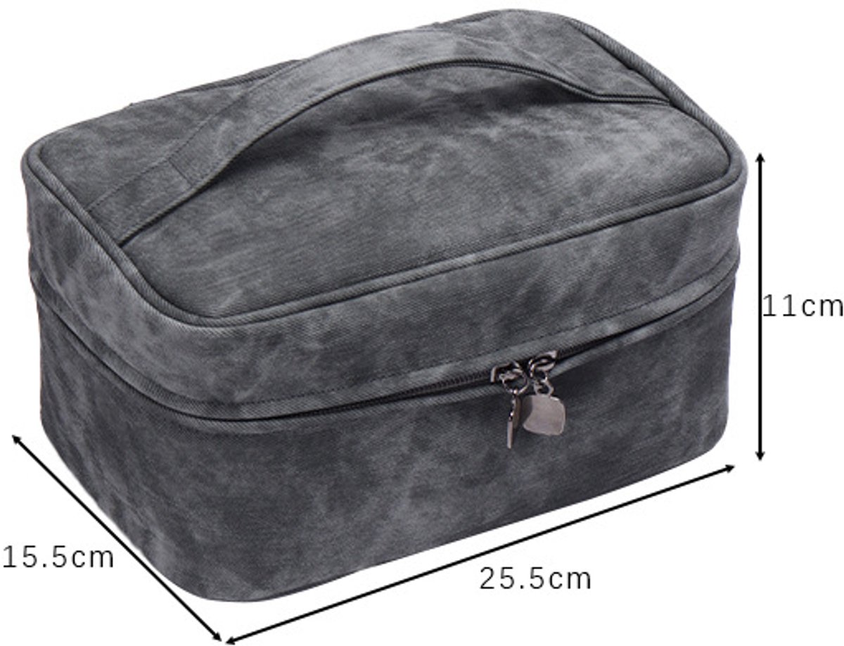 PU Cosmetic Storage Wash Bag – Grey