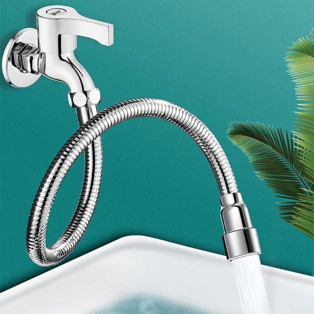 Flexibele Keukenkraan Verlengstuk 75cm - Universele Staal Kraanverhoger voor Keuken en Bad