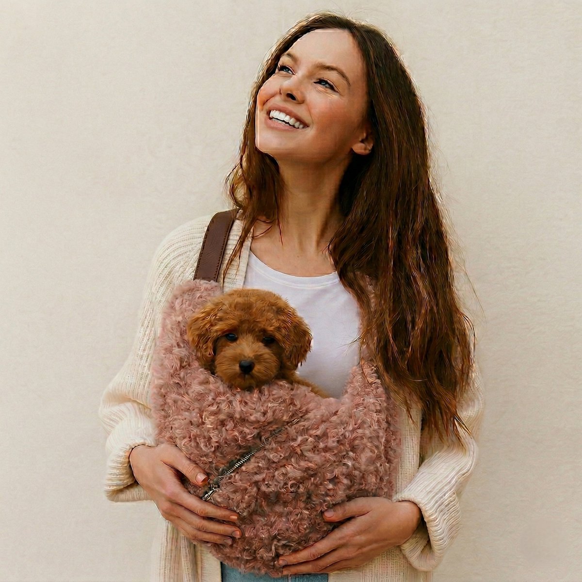 Luxe Draagzak Hond - Doodle Bag Magnolia - Puppy Draagzak - Honden Draagzak - Ergonomische Hondentas - Handgemaakt - Draagtas Hond - Honden Draagtas - Honden Draagzak - Maat M = tot 7,5 kg M
