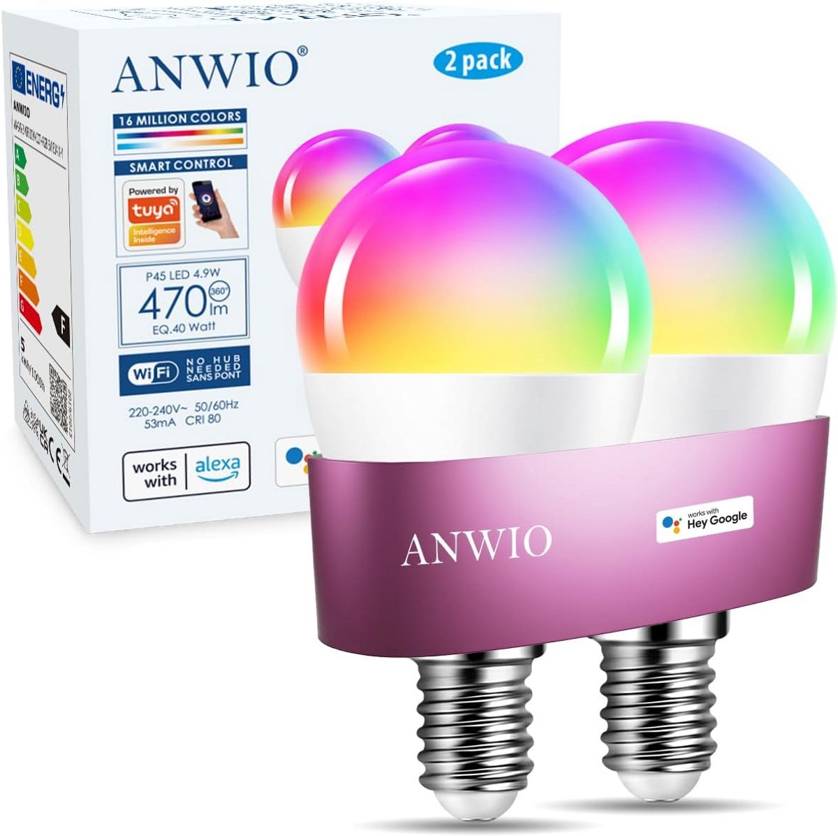 Slimme E14 Gloeilampen met RGB Kleurverandering - App Bediening via Bluetooth & WiFi