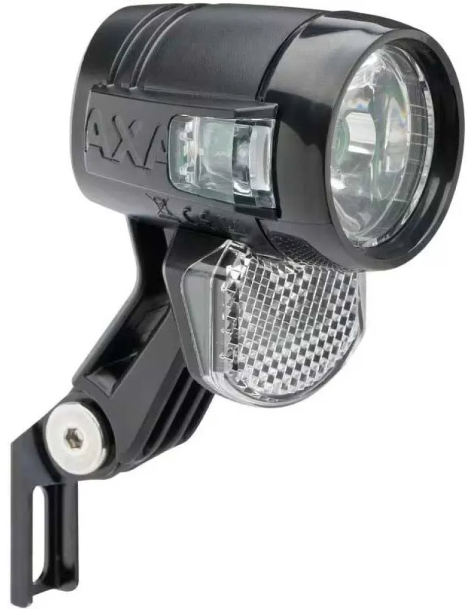 AXA Blueline 30 E‑bike Koplamp – LED Fietsverlichting – 30 Lux – 6–12 V Aansluiting – 50 m Lichtbundel – 3.000 m Zichtbaarheid – Geïntegreerde Reflector – Clear Lens Technology