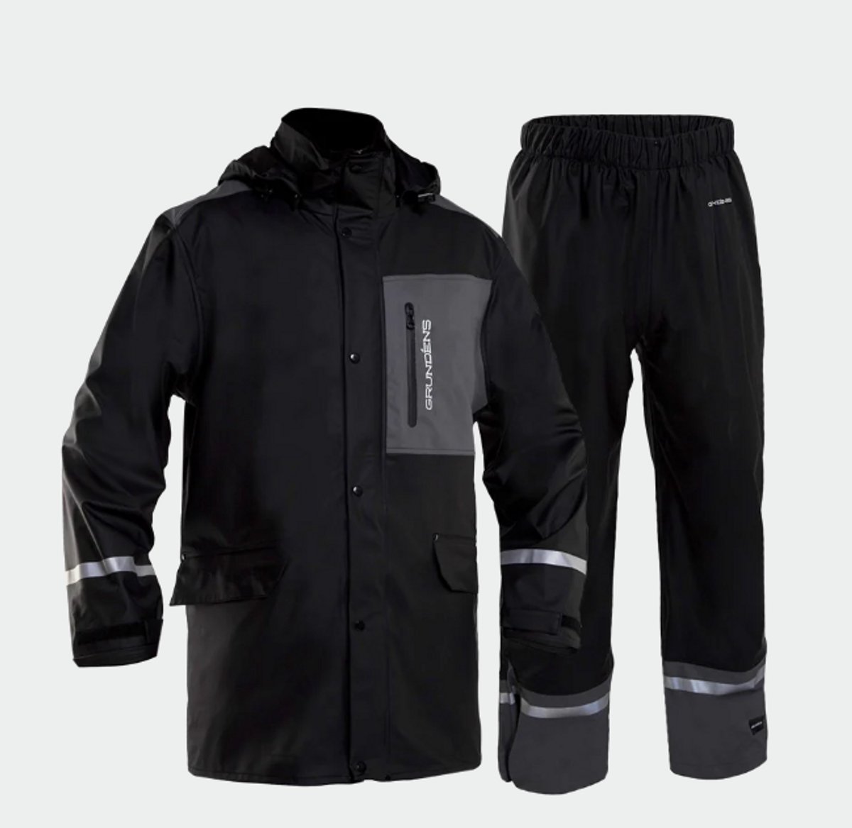 Grundens Sunnan Regenpak zwart: jas & broek Waterproof (extra large)