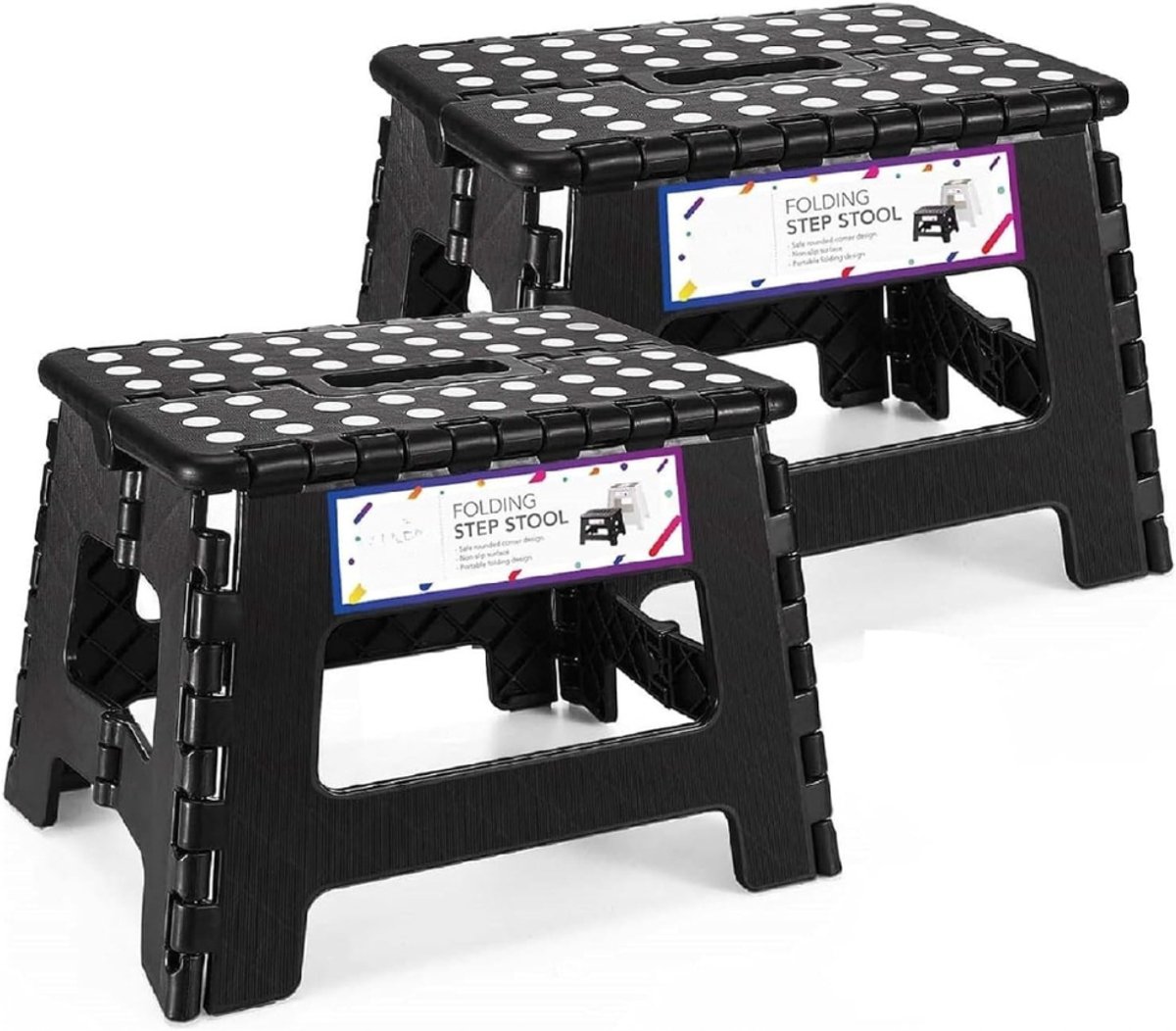 Imperatoris Opvouwbare Kruk - Opvouwbare Stoel - Inklapbare Kruk - Campingstoel - Visstoel - Kunststof - 23 cm Hoog - 136 kg Draagkracht - Zwart - 2 Stuks - van Imperatoris
