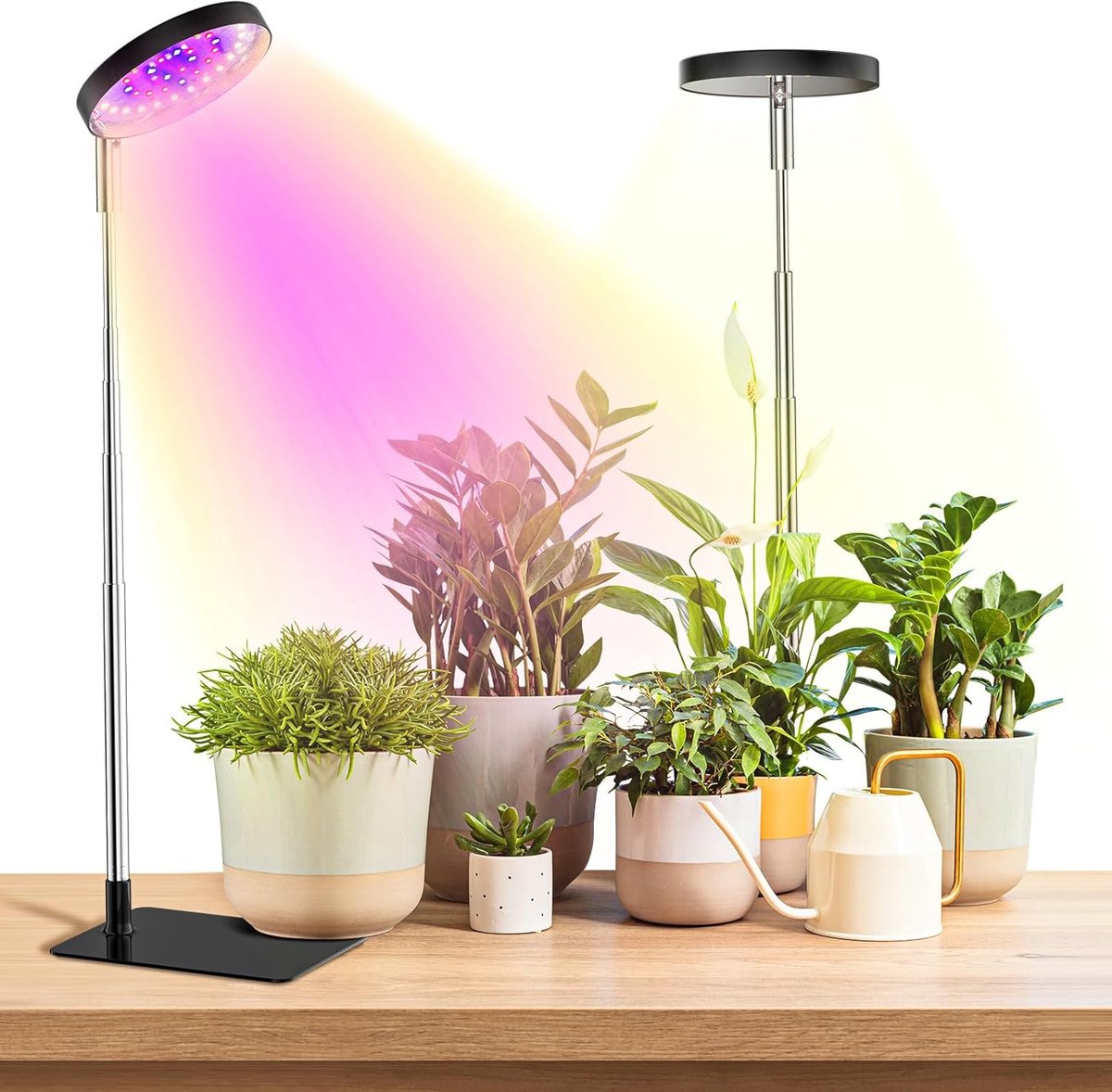 Bureaulamp - Kweeklamp voor planten - LED plantenlamp - Kweeklampen Binnen - 48 LED - 6000K - 3/9/12 uur timer - 10 helderheidsniveaus - 3 lichtstanden