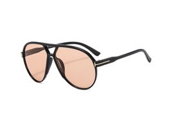Retro Aviator Zonnebril voor Dames en Heren, Oversized Klassiek, Vintage uit de jaren 70, Trendy, Klittenvrij, Vierkant Aviator Zonnebril