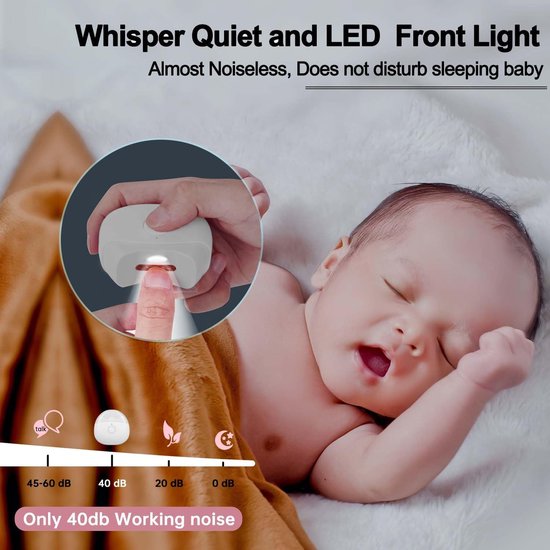 Elektrische Nagelknipper - Automatische Nageltrimmer met LED-verlichting en Nagel Opbergdoos - Twee Snelheden - Oplaadbaar via USB - Wit — afbeelding 3