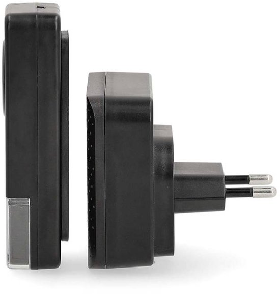 Nedis Draadloze Deurbelset - Netvoeding - 100 - 240 V AC 50/60 Hz - 1x 23A 12V - Volume: 110 dB - Signaalbereik: 150 m - IP55 - 58 Melodieën - 1 Ontvanger - Zwart — afbeelding 5