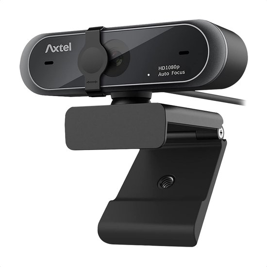 Axtel headsets, AX-FHD webcam Full HD 1080p video, automatische witte balance, webcam met microfoon voor pc, webcamera, USB Plug & Play