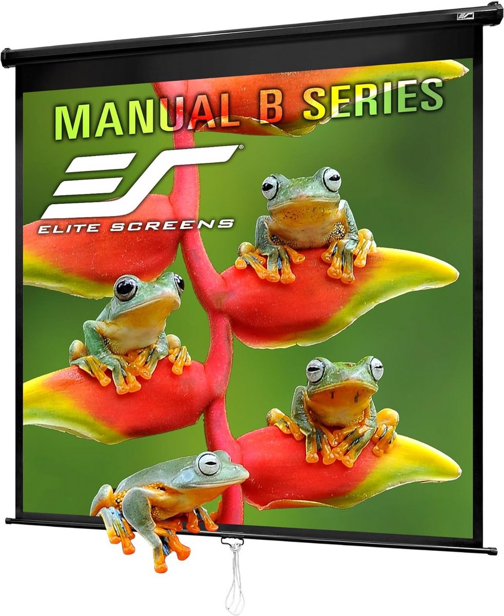 Handmatig Projectiescherm 125 Inch - 1:1 Formaat - Geschikt voor 4K, 8K en 3D - Met Langzaam Intrek Mechanisme