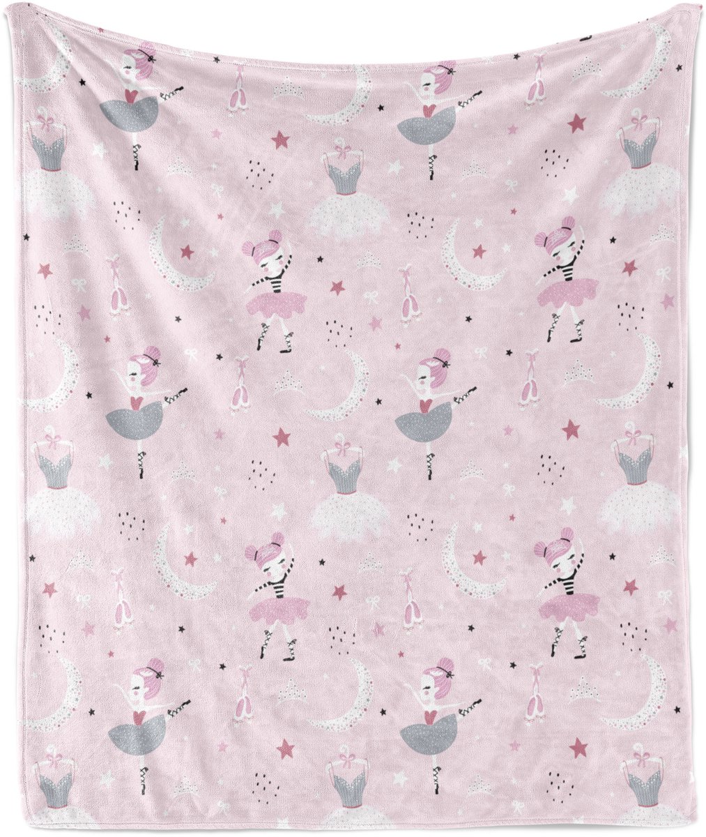 New Bed Cartoon Pastelkleurige ballerina Zachte Flanellen Fleece Deken, 152 cm x 127 cm