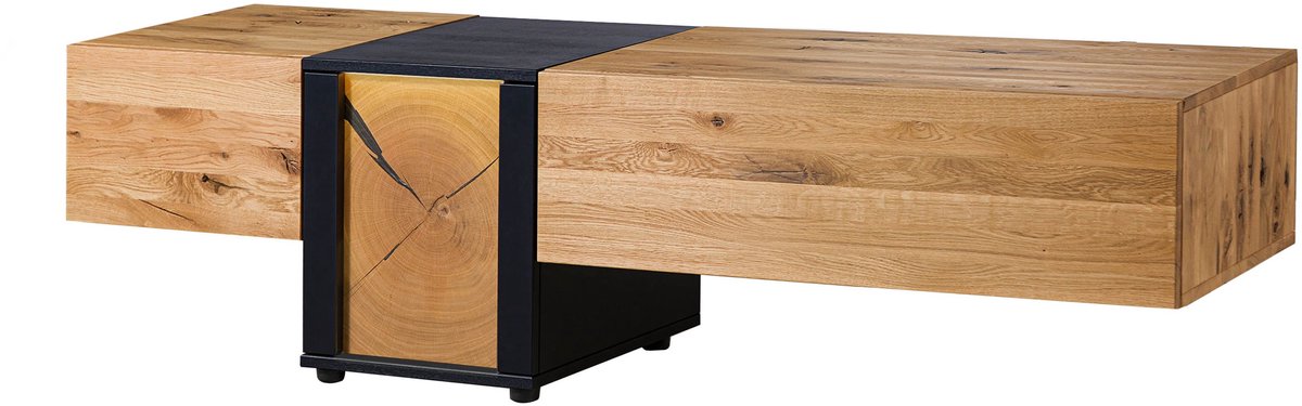 MASSIVMOEBEL24.DE wilde eik lage kast blank massief hout 200x52x52 cm gelakt / geolied gedemonteerd KITZBÜHEL volledig massief #131