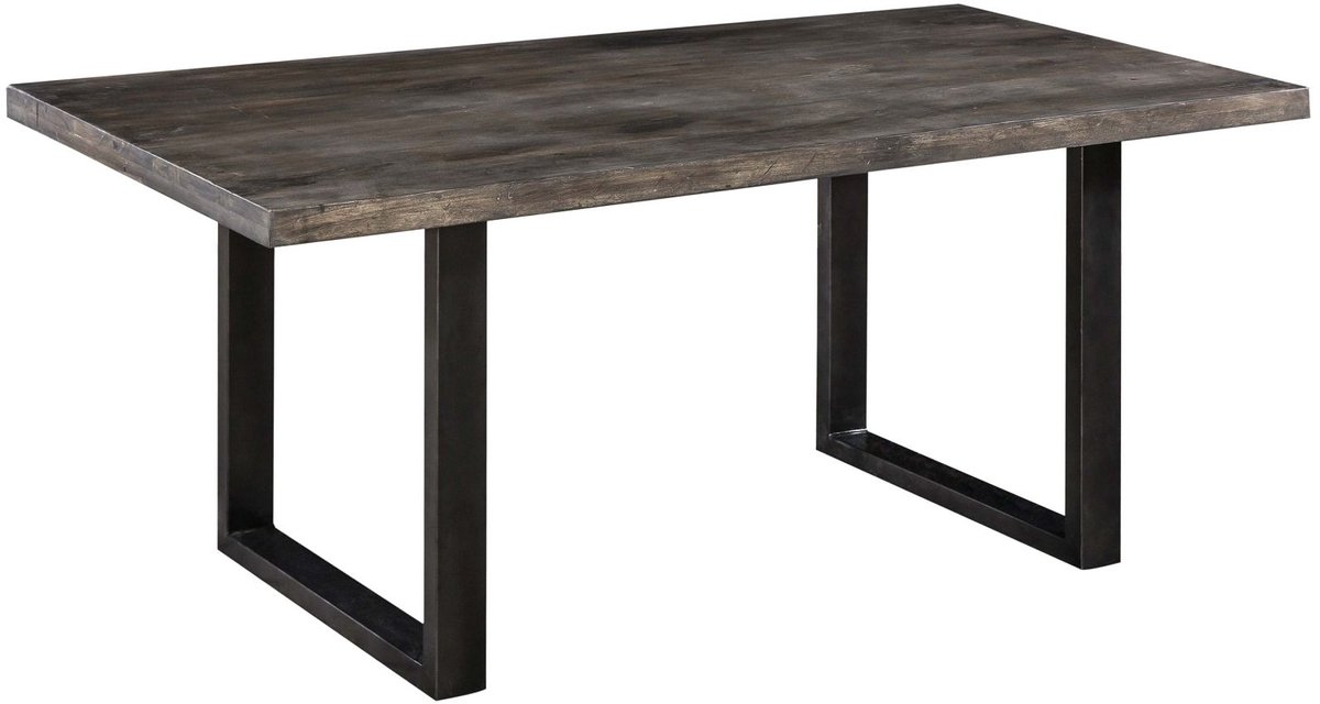 MASSIVMOEBEL24 .DE RAILWAY #207 eettafel grijs gelakt massief hout mango 180x90x76 cm (BxTxH)