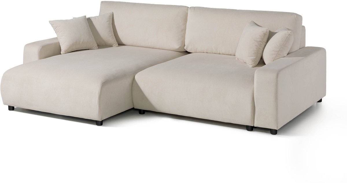 MASSIVMOEBEL24 .DE hoekbank beige 100% polyester 234x170x78 cm SOFAS deels gemonteerd