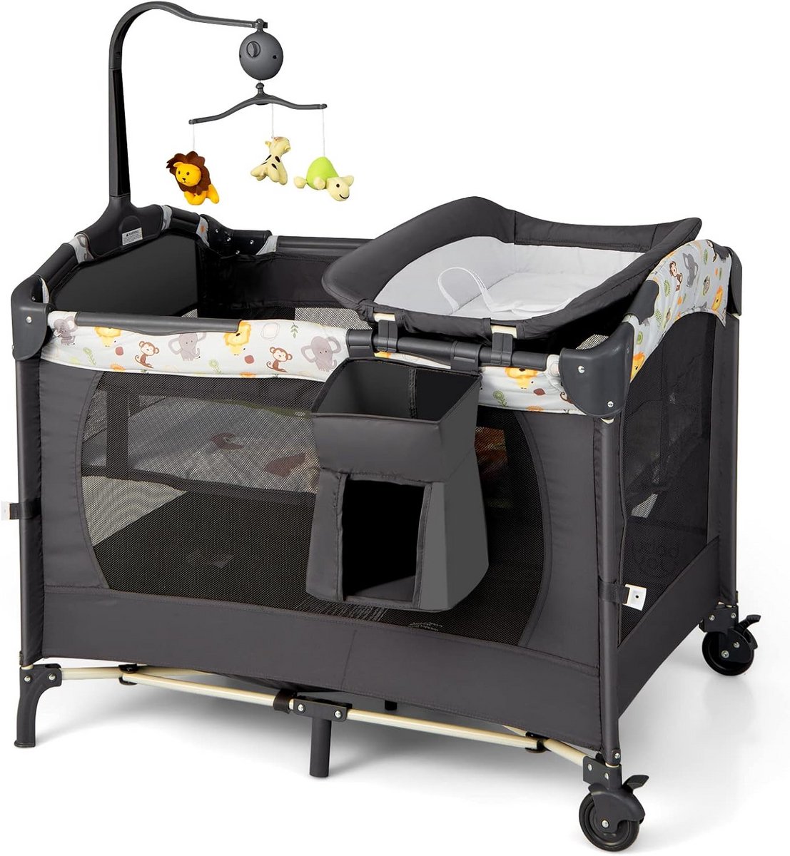 Opvouwbaar 4-in-1 Babybed met Matras en Luiertafel